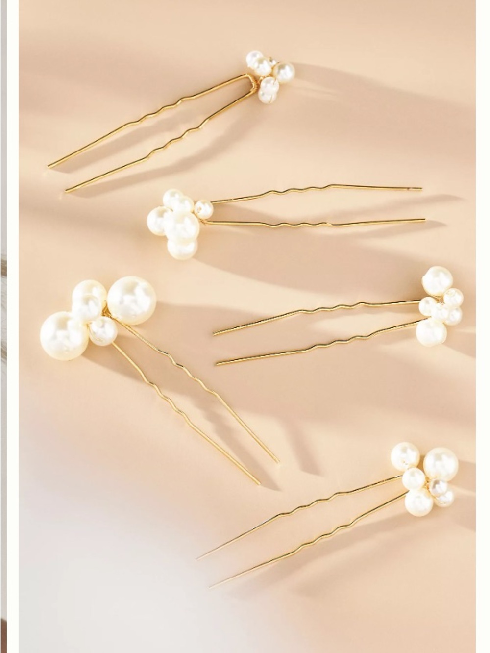 Anthropologie Cluster Pearl Hair Pins Bridal - Set of 5